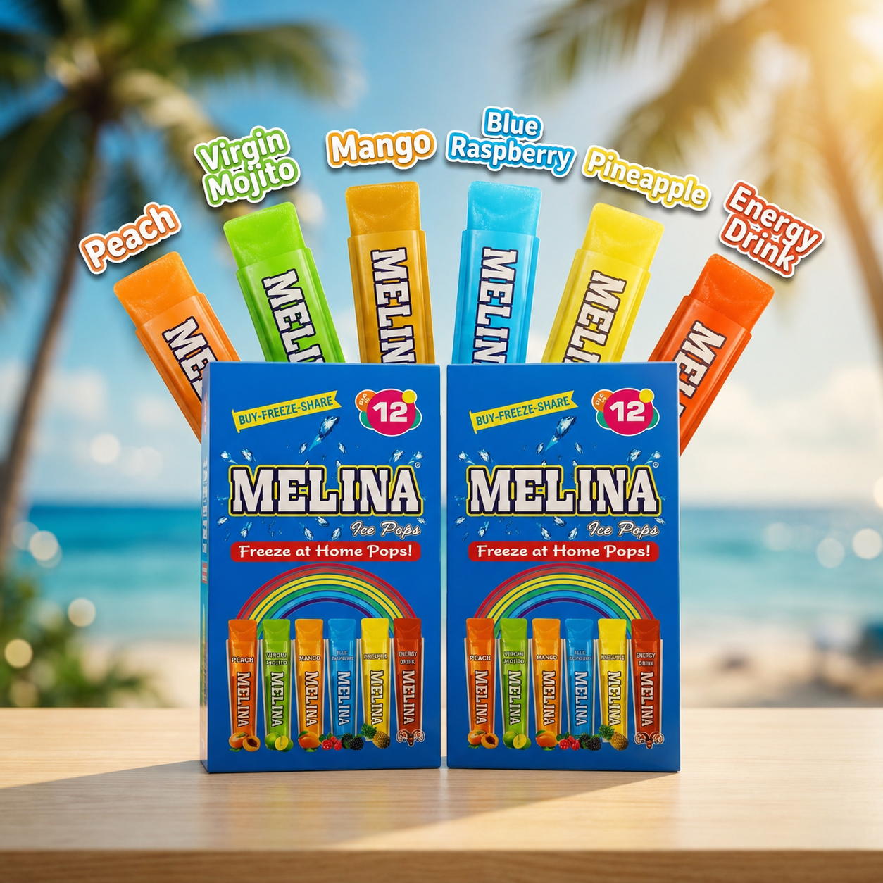 Melina® Freezing Pops Bundle – 6 Flavors Pack of 12 | Save 20%