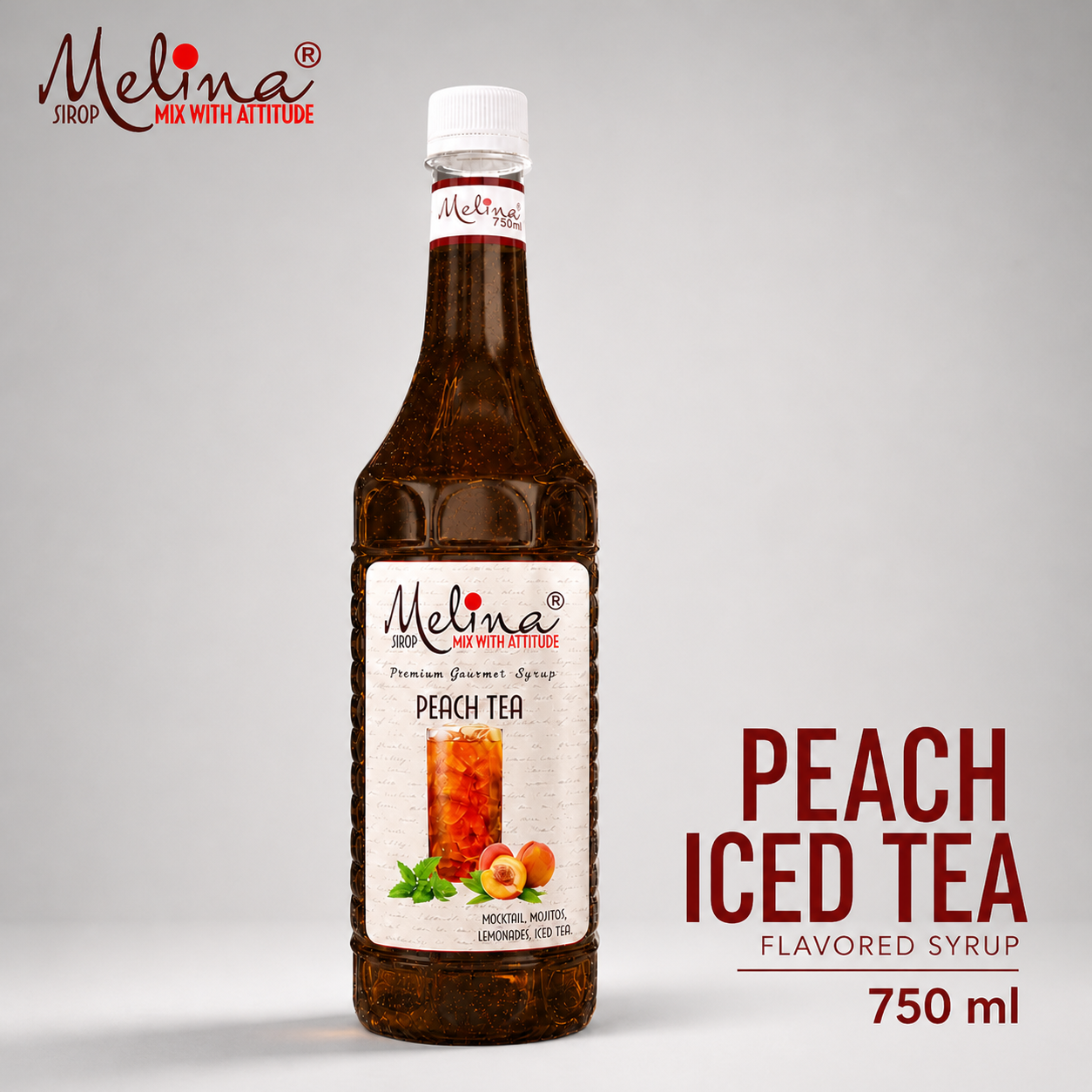 Peach Iced Tea Flavored Syrup 750ml