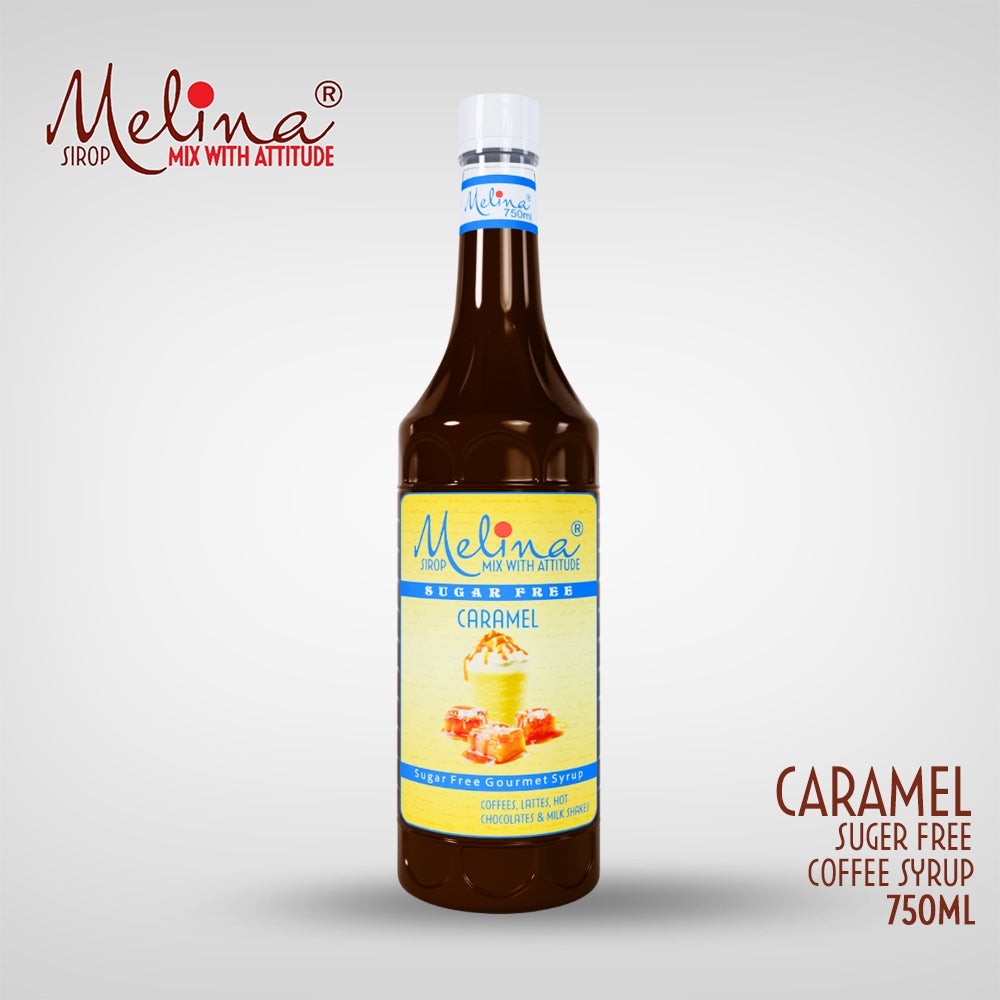 Syrup 750mlMelina® Caramel Sugar Free Coffee Syrup for Lattes, Shakes & Iced Coffee – 750ml