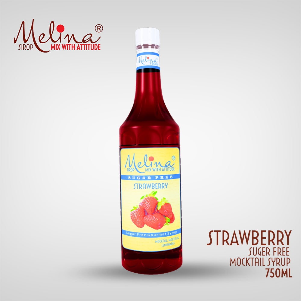 Melina® Strawberry Sugar Free Syrup for Mocktails, Smoothies & Sodas – 750ml