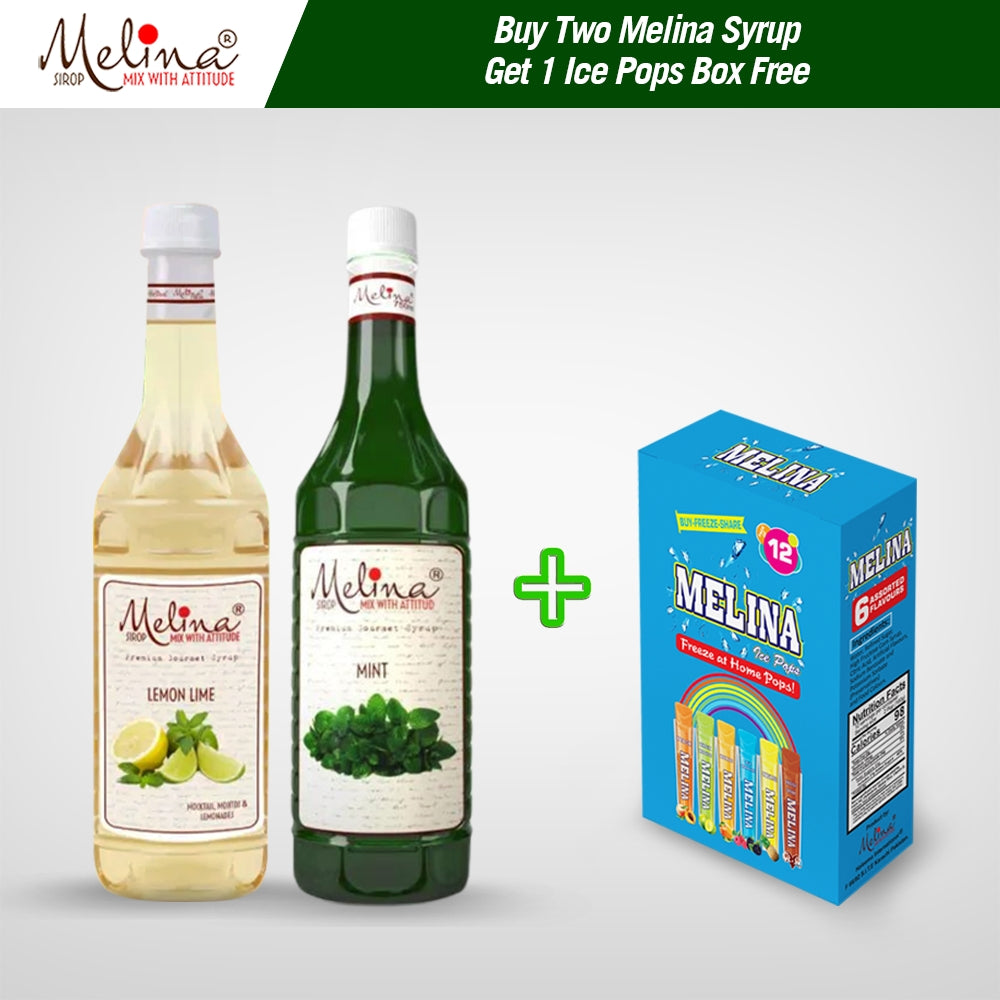 Lemon Lime + Mint Flavored Syrup with Free Ice Pop Pack