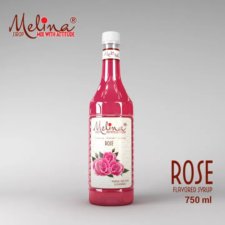 Melina® Rose Syrup for Mocktails, Sodas & Sharbat – 750ml