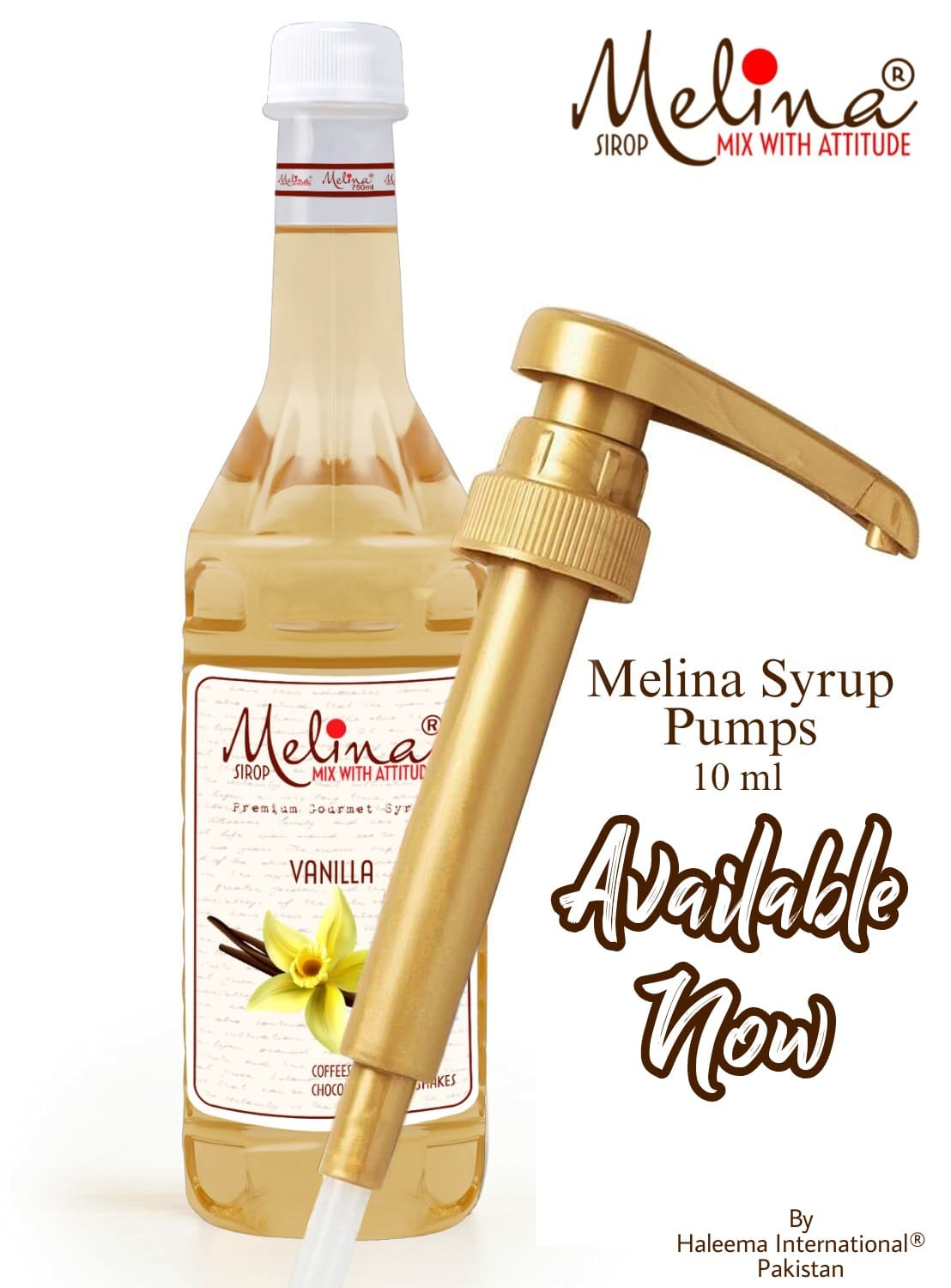 Melina® Syrup Bottle Pump for Coffee, Milk Tea & Syrup Dispensing